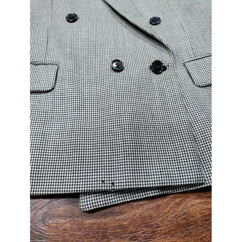VTG Missoni Wool Long Sleeve Houndstooth Double Breasted Blazer White/Black 38 M - Picture 10 of 16